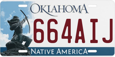 OK license plate 664AIJ