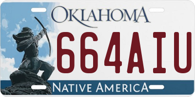 OK license plate 664AIU
