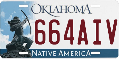 OK license plate 664AIV