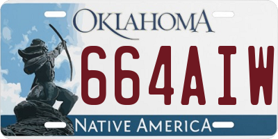 OK license plate 664AIW