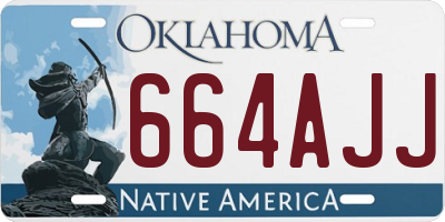 OK license plate 664AJJ