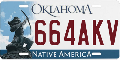 OK license plate 664AKV
