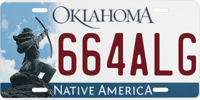 OK license plate 664ALG