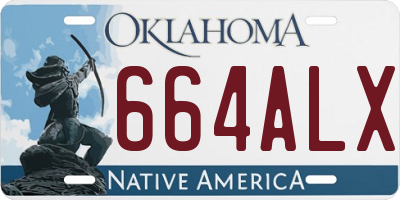 OK license plate 664ALX