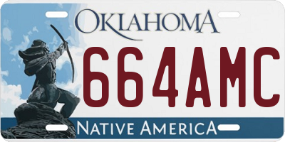 OK license plate 664AMC