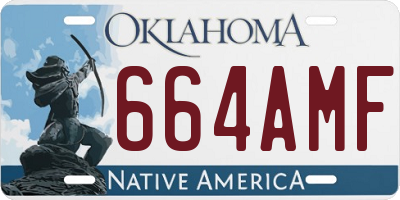 OK license plate 664AMF