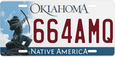 OK license plate 664AMQ