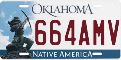 OK license plate 664AMV