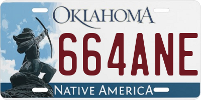 OK license plate 664ANE
