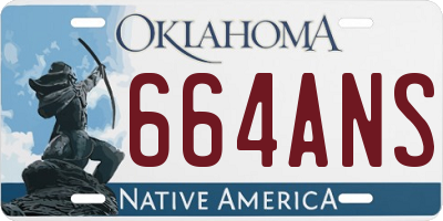 OK license plate 664ANS