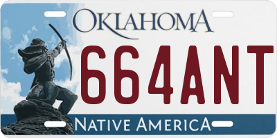 OK license plate 664ANT