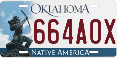 OK license plate 664AOX