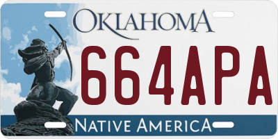 OK license plate 664APA