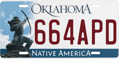 OK license plate 664APD