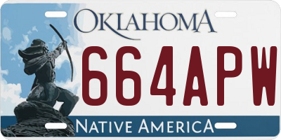 OK license plate 664APW