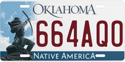 OK license plate 664AQO