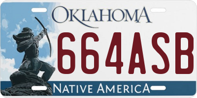 OK license plate 664ASB
