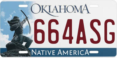 OK license plate 664ASG