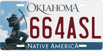 OK license plate 664ASL