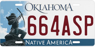 OK license plate 664ASP