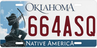 OK license plate 664ASQ
