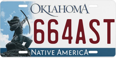 OK license plate 664AST