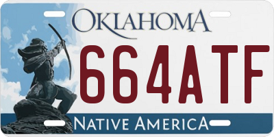 OK license plate 664ATF