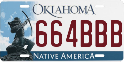 OK license plate 664BBB