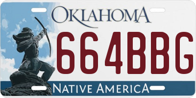 OK license plate 664BBG