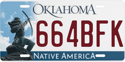 OK license plate 664BFK