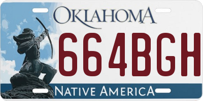 OK license plate 664BGH