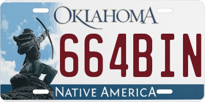 OK license plate 664BIN