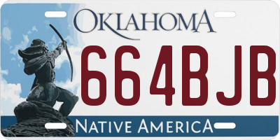 OK license plate 664BJB