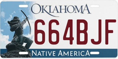 OK license plate 664BJF