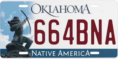 OK license plate 664BNA