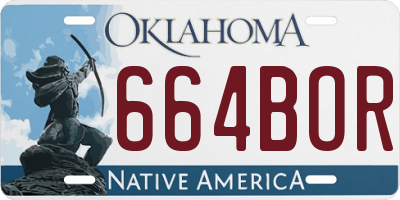 OK license plate 664BOR