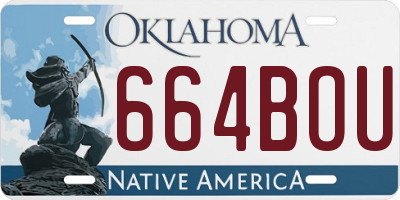 OK license plate 664BOU