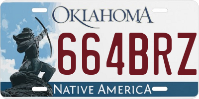 OK license plate 664BRZ