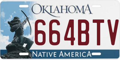 OK license plate 664BTV