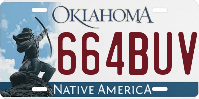OK license plate 664BUV