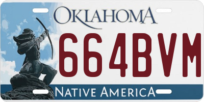 OK license plate 664BVM