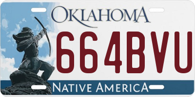 OK license plate 664BVU