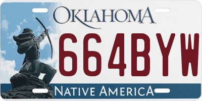 OK license plate 664BYW