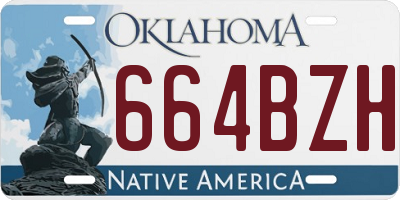 OK license plate 664BZH