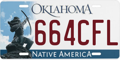 OK license plate 664CFL