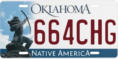 OK license plate 664CHG