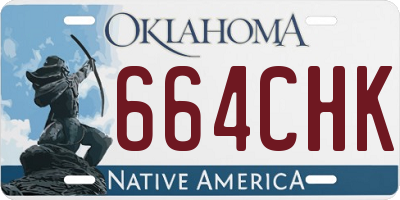 OK license plate 664CHK