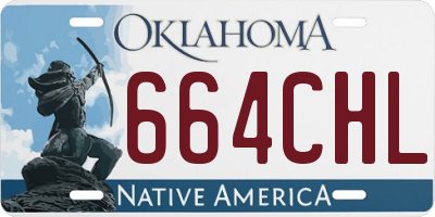 OK license plate 664CHL