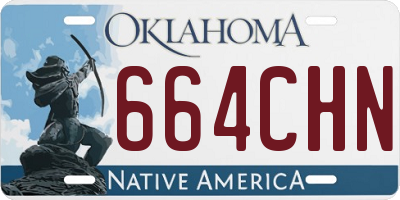 OK license plate 664CHN