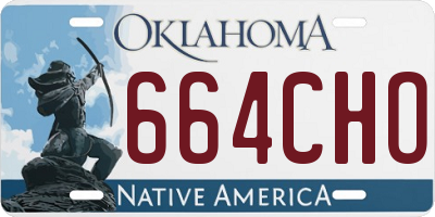 OK license plate 664CHO